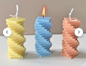 Spiral square cylinder candle