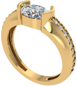 0.18CT Oval Cut Diamond Ring in 14K Rose Gold Elegant Jewelry for Her