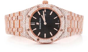 Audemars Piguet Royal Oak 42mm Diamond Studded Silver Dial Women's - 26.5ctw Full Iced Watch