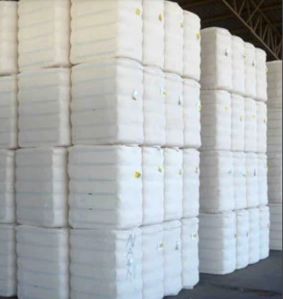 white raw cotton bale