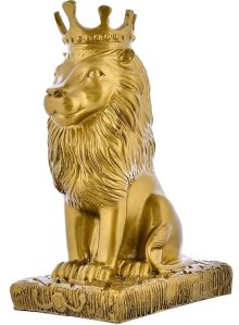 Lion Statue with Crown Sculpture Showpiece