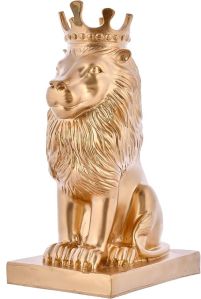 Regal Golden Lion Statue