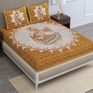 Cotton Jaipuri Print Double Bedsheet