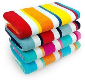 Cotton Striped Bath Towel