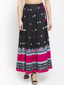 Ladies Rayon Long Printed Skirt