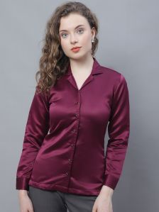 Ladies Plain Collar Neck Shirt