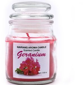 Geranium Scented Glass Jar Candle