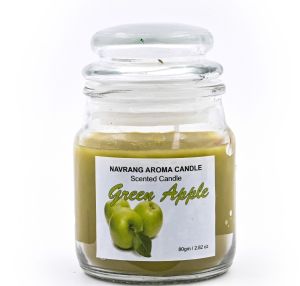Green Apple Scented Glass Jar Candle