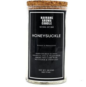 Honeysuckle Scented Glass Candle Jar with Wooden Lid