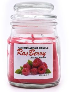 Raspberry Scented Glass Jar Candle