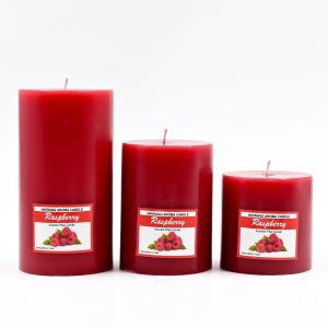 Raspberry Scented Pillar Candle