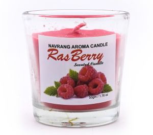 Raspberry Votive Glass Candle