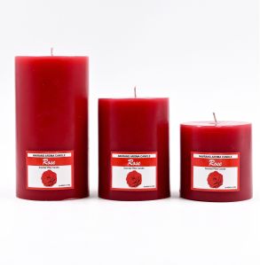 Rose Pillar Scented Candle