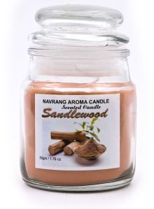 Sandalwood Scented Glass Jar Candle