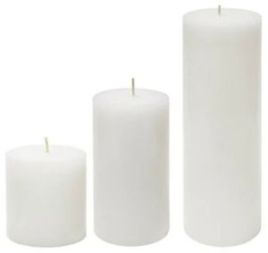 White Unscented Pillar Candle