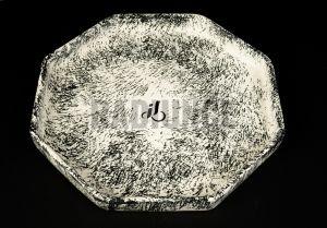 1022 Black and White Dust 8 Edges Dining Plate