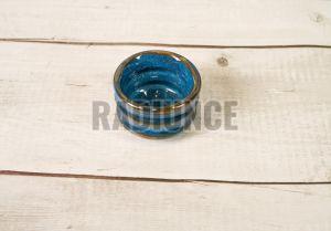 1039 Peacock Blue Ribbed Bowl