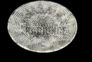 1001 Black and White Dust Narrow Lined Stoneware Dining Plate