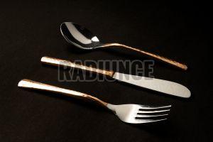 1042 Copper and Stainless Steel Cutlery Set Set of 3 Pcs