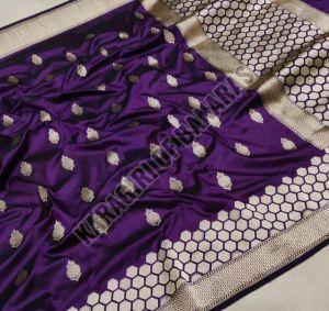 Pure Banarasi Katan Satin Silk Khadi Saree