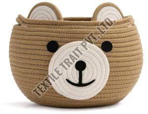 Brown Teddy Jute Basket