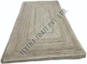 Rectangular Grey Jute Carpet