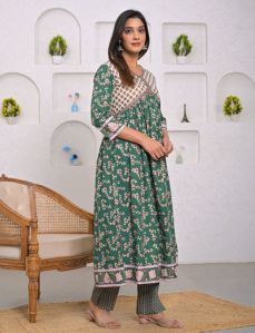 Hand Block Printing Cotton Kurta Pant Set