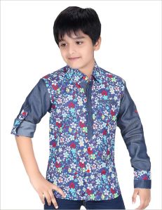 Boys Cotton Printed Shirt