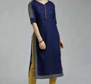 Ladies Blue Cotton Kurti