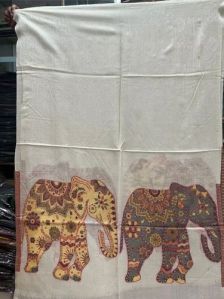 Elephant Print Ladies Woolen Shawl