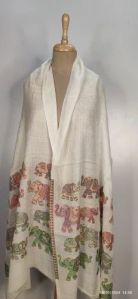 Elephant Print Ladies Woolen Stole