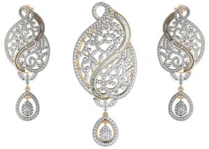 designer diamond pendant set