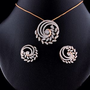 fancy diamond pendant set