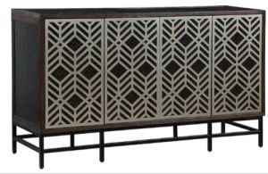 Iron Stand Mango Wood Cabinet