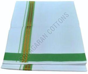 Mens Green Golden Border Cotton Dhoti