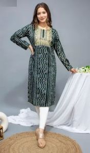 Rayon Embroidery Designer Kurti