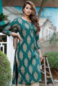 Rayon Round Neck Kurti