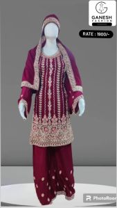 Embroidered Designer Palazzo Suit