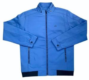 Mens Blue Polyester Jacket