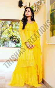 Mirror Work Yellow Co-Ord Set
