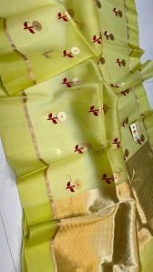 Banarasee Handloom Kora Organza Silk Saree