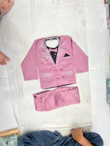 Boys Kids Three Piece Pink Suit Set