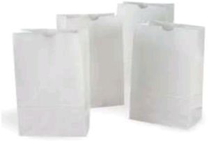 square bottom white kraft bag