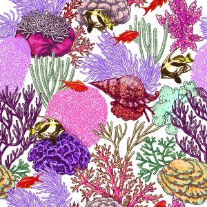 Coral Printed Fabric