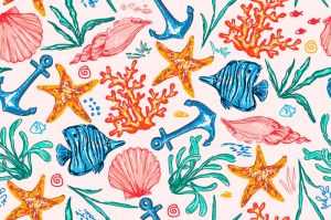 Coral Printed Fabric