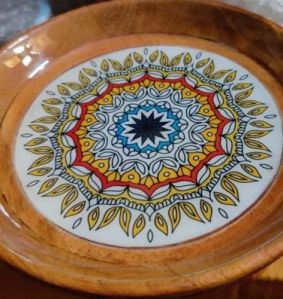 Digital Print Mango Wood Plate