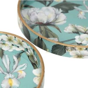 MDF Printed Round Serving Tray Set of 2