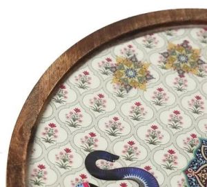 Wooden Resin Round Tray