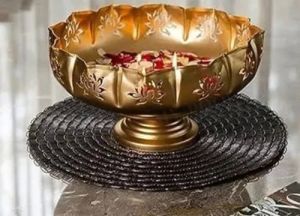 Metal Lotus Urli Set Of 3
