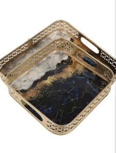 Square Iron Tray Set